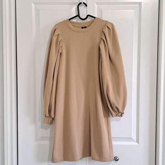 Vero Moda Tan Puff Sleeve Mini Dress - Picture 1 of 3